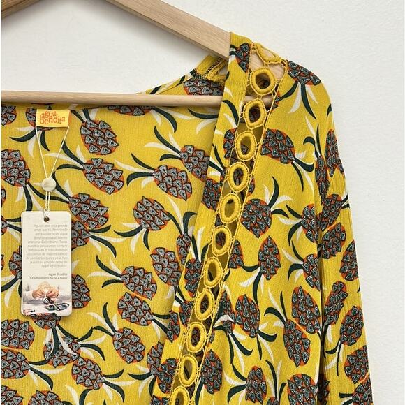 Agua Bendita Larissa Sunny Spring Romper Tropical Resort Swim Cover-Up - Large - Picture 8 of 16